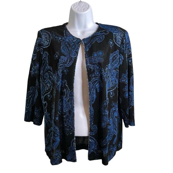 Alex Evenings Women's Paisley Cardigan Size L Dressy Formal Special Occasions - Picture 1 of 10